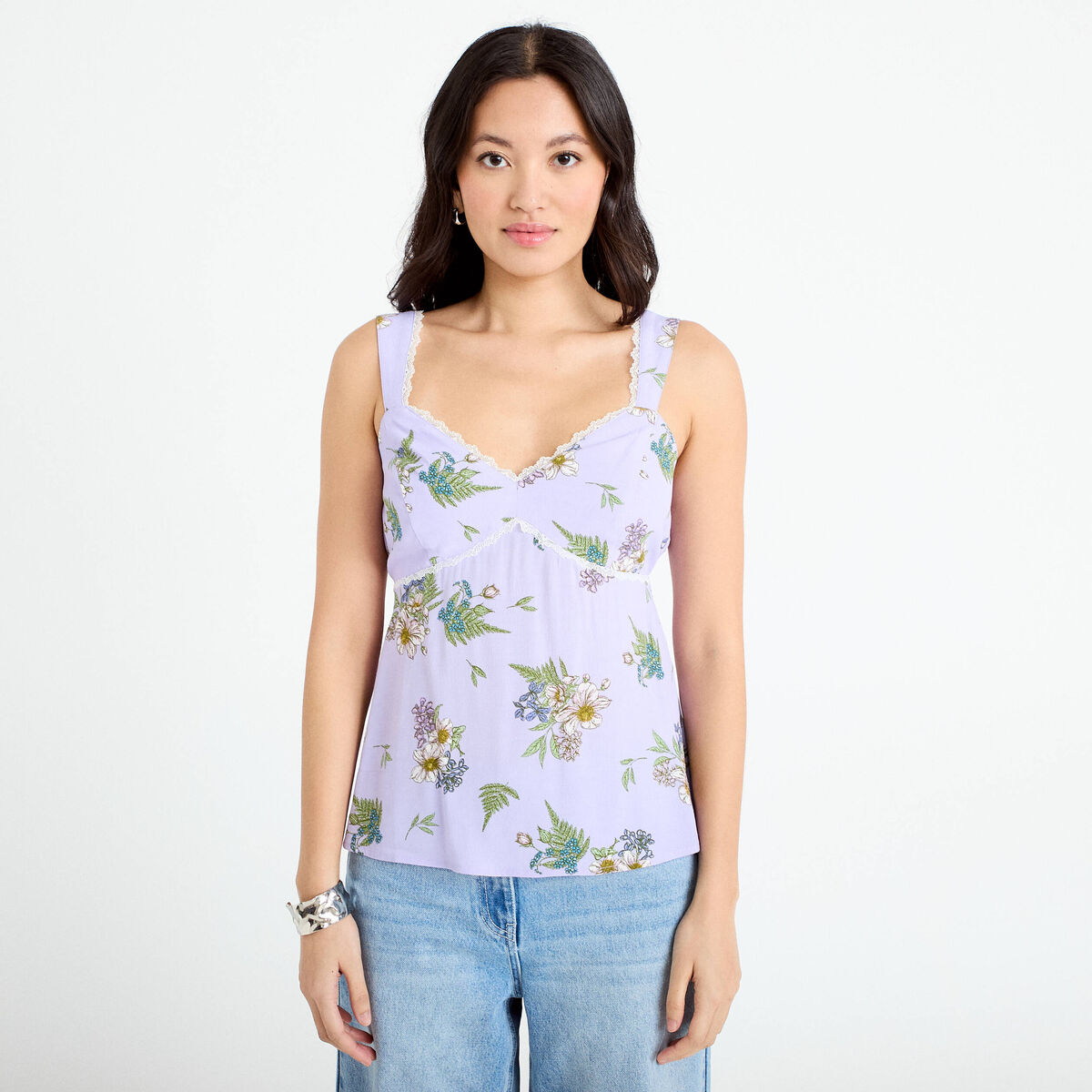 D&eacute;bardeur bretelles r&eacute;glables Bridgerton violet clair femme