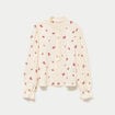 Chemise droite broderie manches longues ecru femme