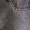 Pantalon droit en coton enduit gris argent femme
