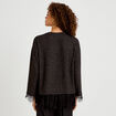 T-shirt manches longues avec dentelle gris fonc&eacute; femme