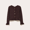 Gilet col rond manches longues bordeaux femme