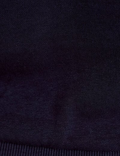 Sweat &agrave; capuche brod&eacute; manches longues bleu femme