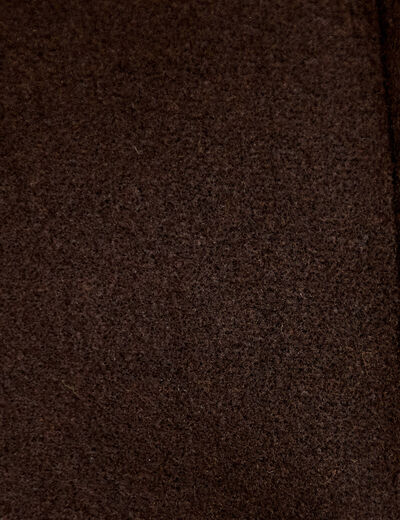 Caban court col montant marron fonc&eacute; femme