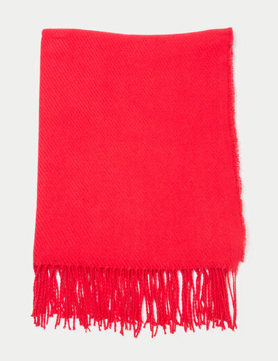 &Eacute;charpe &agrave; franges rouge femme