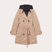 Trench ceintur&eacute; avec capuche camel femme