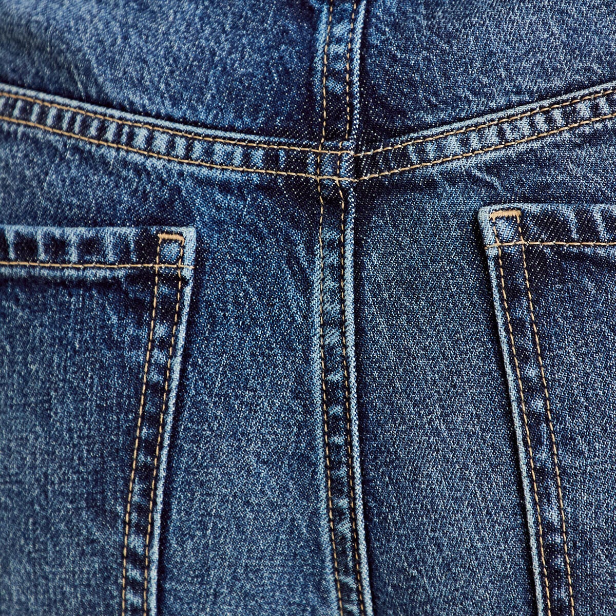 Jean droit taille standard bleu femme