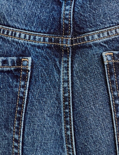 Jean droit taille standard bleu femme