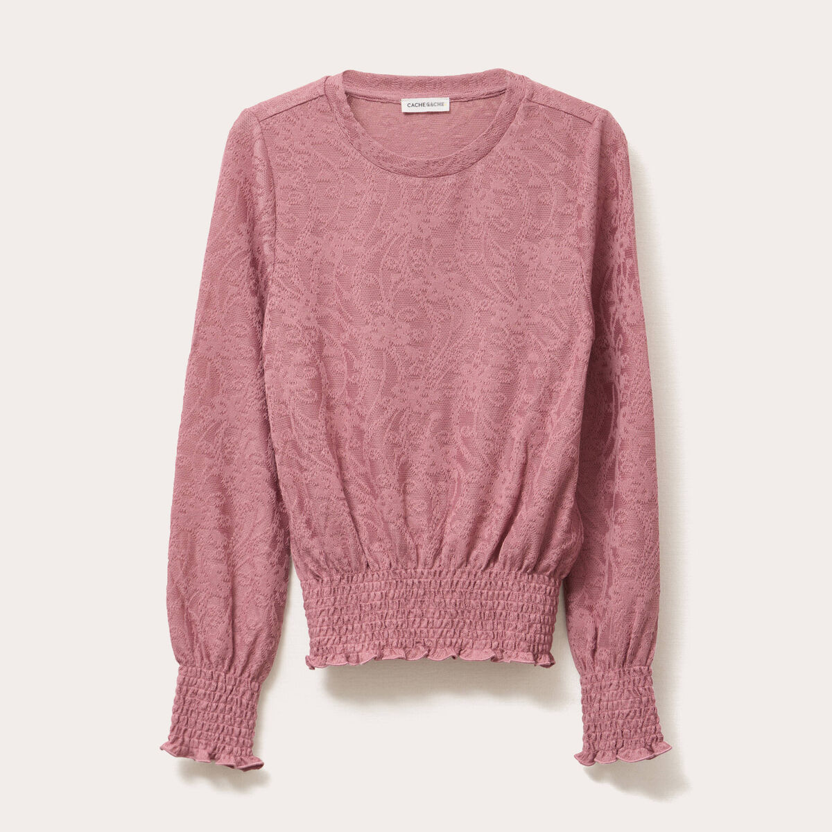 Blouse manches longues vieux rose femme