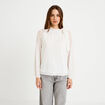 Blouse droite manches longues ecru femme