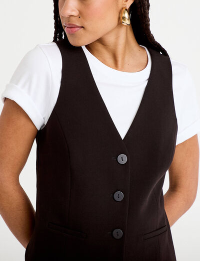 Gilet sans manches noir femme