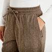 Jogging jegging en maille taupe femme