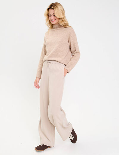 Pantalon large fluide sable femme