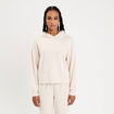 Sweat &agrave; capuche manches longues ecru femme