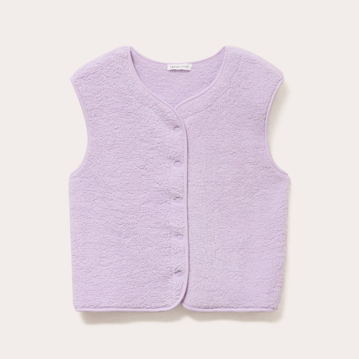 Veste sans manches effet polaire parme femme