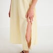 Robe &eacute;vas&eacute;e 3/4 &agrave; fines bretelles jaune clair femme