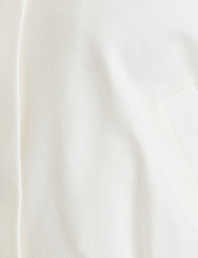 Veste cropped bas resserr&eacute; ecru femme