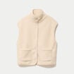 Veste sans manches effet polaire ecru femme
