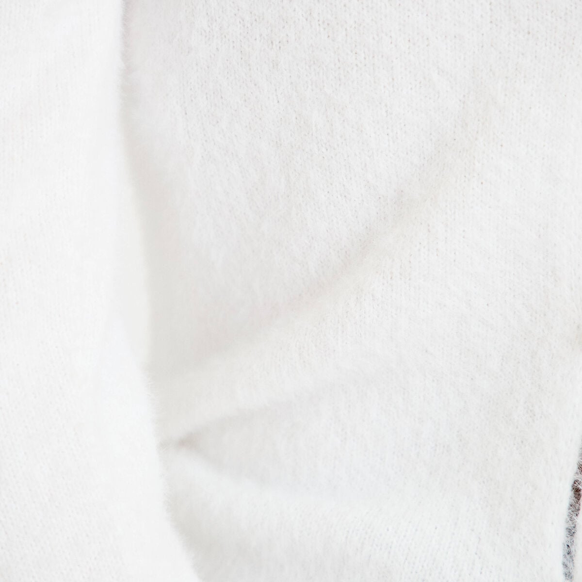 Pull col v manches longues ecru femme