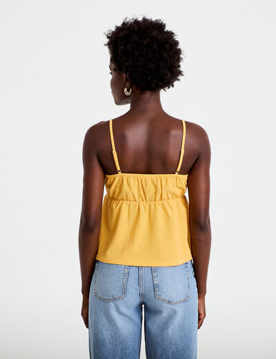 D&eacute;bardeur d&eacute;tail bijou orange clair femme