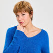 Pull avec col en V bleu electrique femme