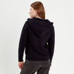Gilet &agrave; capuche zipp&eacute; bleu marine femme