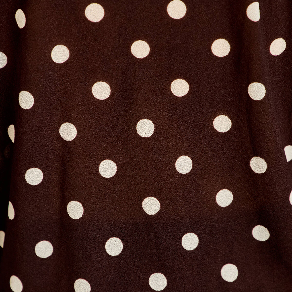 Blouse droite col v manches longues marron femme