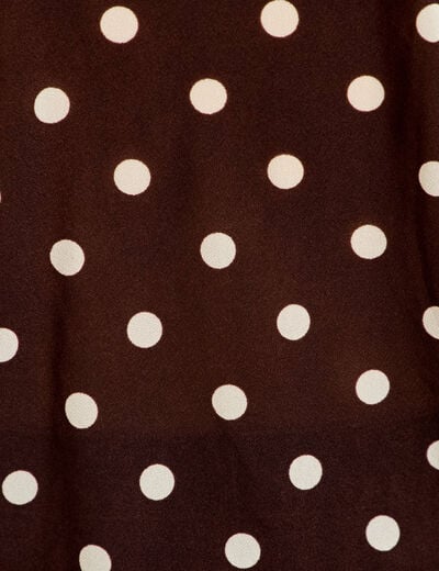 Blouse droite col v manches longues marron femme