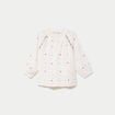 Blouse ample col tunisien manches 3/4 ecru femme