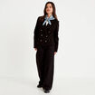Veste droite sans manches col tailleur noir femme