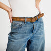 Jean wide leg ceinture amovible denim dirty femme