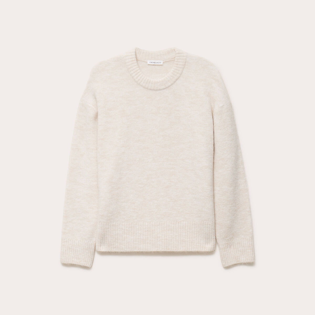 Pull manches longues ecru femme