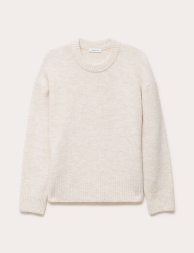 Pull manches longues ecru femme