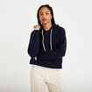 Pull &agrave; capuche bleu marine femme