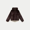 Parka r&eacute;versible &agrave; capuche marron fonc&eacute; femme