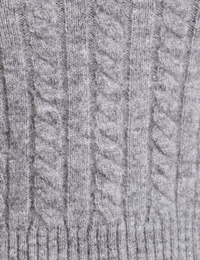 Pull ajust&eacute; col rond manches longues gris fonc&eacute; femme