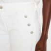Jean wide leg cropped taille haute denim blanc femme