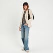 Veste blazer boutonn&eacute;e beige femme