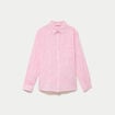 Chemise brod&eacute;e manches longues rose femme