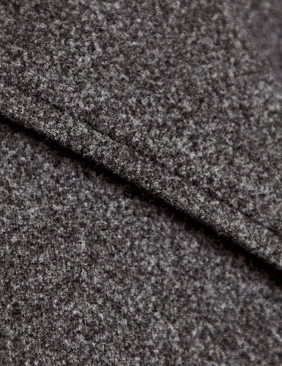 Trench court boutonn&eacute; gris femme