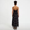 Robe longue &eacute;vas&eacute;e col v dentelle noir femme