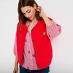 Gilet sans manches effet polaire rouge femme