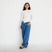 Jean avec broderie bleu femme