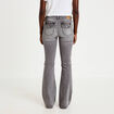 Jean bootcut taille basse denim gris femme