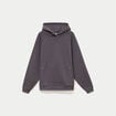 Sweat oversize &agrave; capuche manches longues gris fonc&eacute; femme