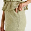 Pantalon large taille haute vert kaki femme
