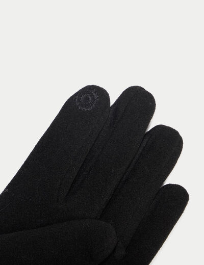 Gants fausse fourrure noir femme