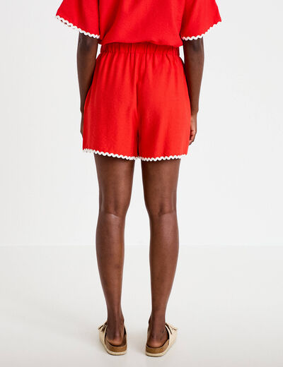 Short rouge femme