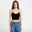 Crop top c&ocirc;tel&eacute; noir femme