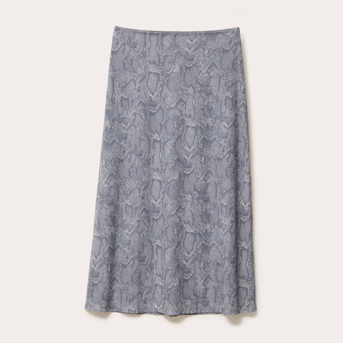 Jupe longue &eacute;vas&eacute;e bleu gris femme