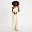 Combinaison large col am&eacute;ricain jaune pastel femme